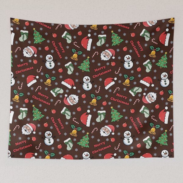 Item preview, Cartoon Christmas on Dark Brown designed and sold by KSimpson838.