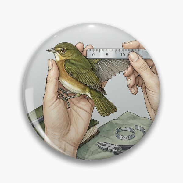 Item preview, Bird Banding Ornithologist Watercolor Art designed and sold by DIUMERI.