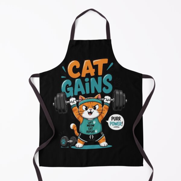Item preview, Cat Gains Funny Weightlifting Gym Cat designed and sold by creativerooney.