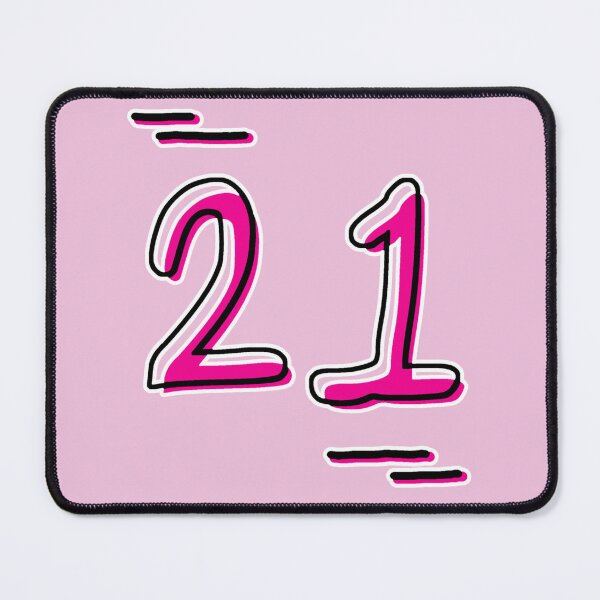 Item preview, Number 21 - Bold Pink Artistic Numeral Design designed and sold by Dyche Studio.