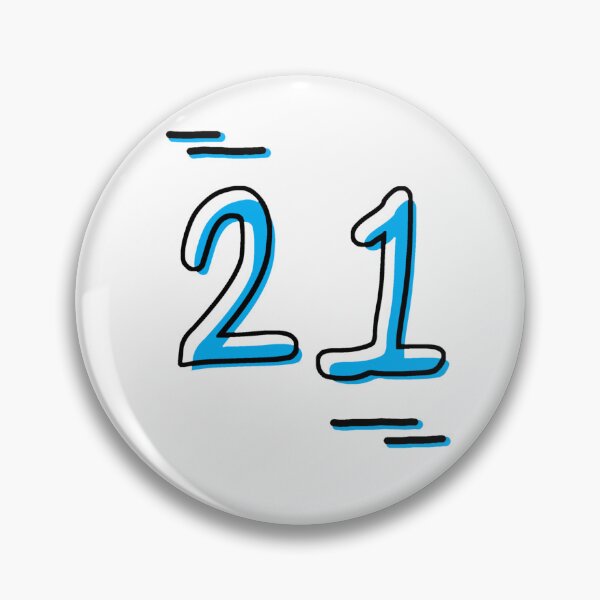 Item preview, Number 21 - Bold Blue Artistic Numeral Design designed and sold by Dyche Studio.