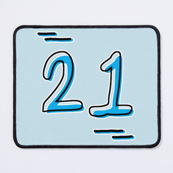 Item preview, Number 21 - Bold Blue Artistic Numeral Design designed and sold by Dyche Studio.