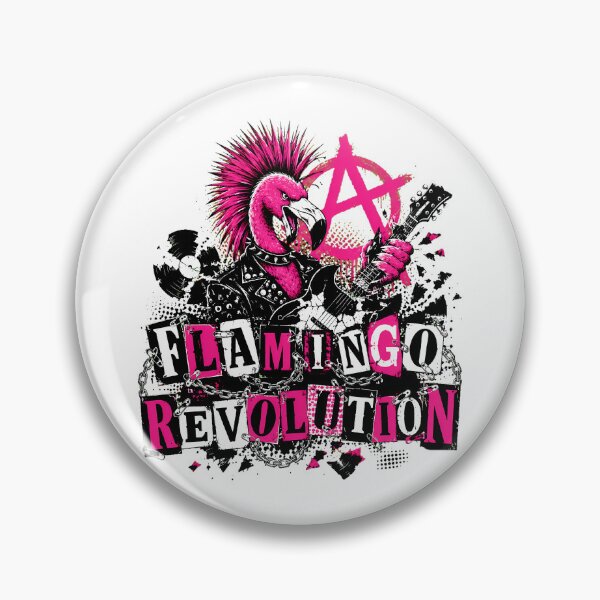 Item preview, Punk Flamingo Anarchy Guitar Grunge Rocker designed and sold by nortowelcomics.
