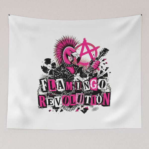 Item preview, Punk Flamingo Anarchy Guitar Grunge Rocker designed and sold by nortowelcomics.