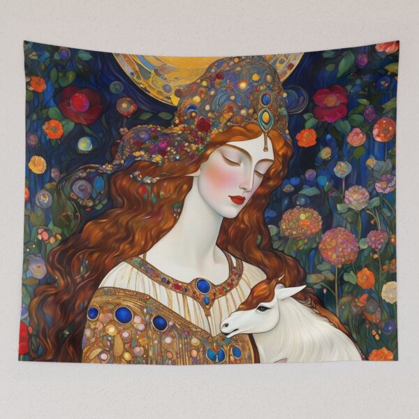 Item preview, Lady With Goat Art designed and sold by TheDarkWardrobe.
