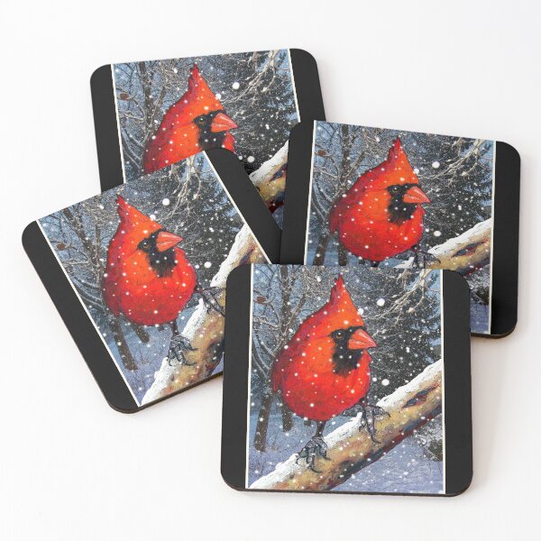Item preview, Cardinal in Snow, Red Bird in Snowy Woods designed and sold by JoyfulWhimsy.