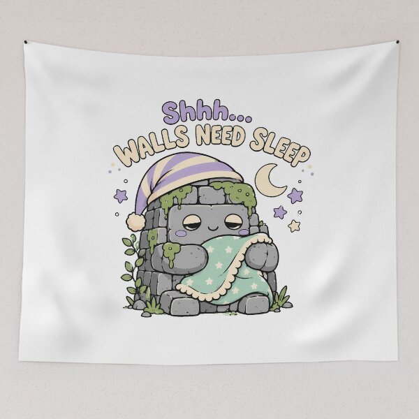 Item preview, Sleepy Wall Nightcap Blanket Bedtime Introvert designed and sold by nortowelcomics.