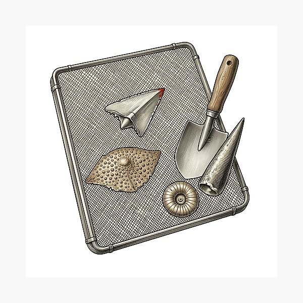 Item preview, Shark Tooth Sifter Fossil Hunting Art designed and sold by DIUMERI.
