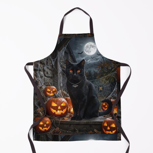 Item preview, Spooky Black Cat Moonlit Halloween Night designed and sold by Mindworx21.
