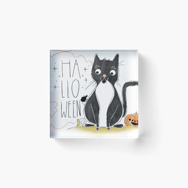 Item preview, Cute Black Cat Halloween Pumpkin Illustration designed and sold by DesignByUmza.