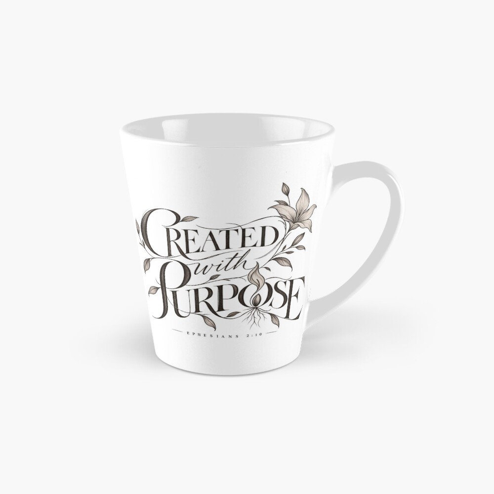 Created With Purpose Botanical Christian T-Shirt — Tall Mug