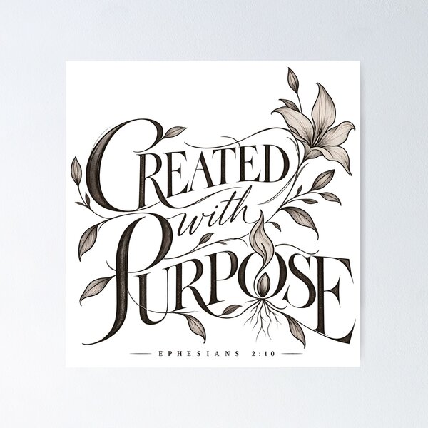 Item preview, Created With Purpose Botanical Christian T-Shirt designed and sold by PrayerWarriorUSA.