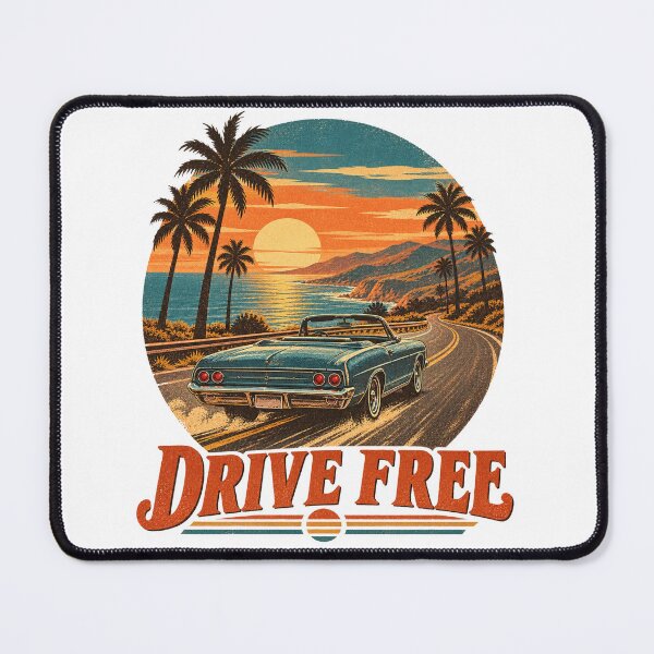 Item preview, Drive Free Vintage Car T-Shirt | Retro Road Trip Sunset Design | Classic Convertible Tee designed and sold by ElegantPeople.