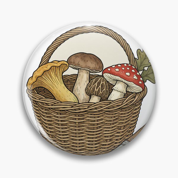 Item preview, Forager's Basket Field Guide Mushroom Art designed and sold by DIUMERI.