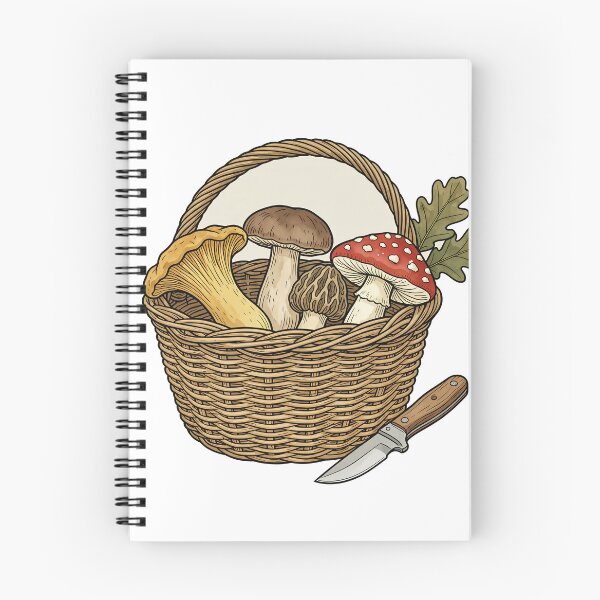Item preview, Forager's Basket Field Guide Mushroom Art designed and sold by DIUMERI.