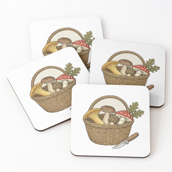 Item preview, Forager's Basket Field Guide Mushroom Art designed and sold by DIUMERI.