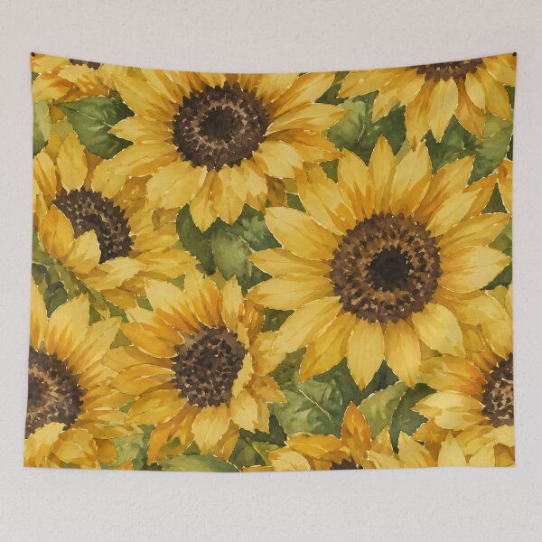 Item preview, Sunflower Watercolor Pattern Cottagecore Aesthetic Botanical Art HD Store designed and sold by bard-art.
