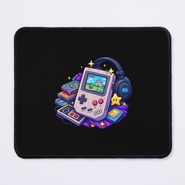 Item preview, Retro Gaming Memories – Pixel Art Handheld Black Edition designed and sold by Handmade--Heaven.