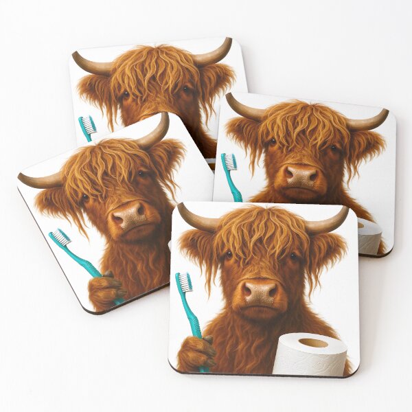 Item preview, Highland Cow With Toilet Paper designed and sold by ARTAFACT.
