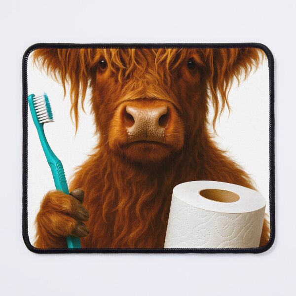 Item preview, Highland Cow With Toilet Paper designed and sold by ARTAFACT.
