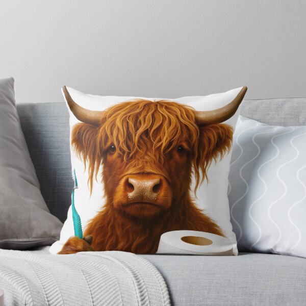 Item preview, Highland Cow With Toilet Paper designed and sold by ARTAFACT.