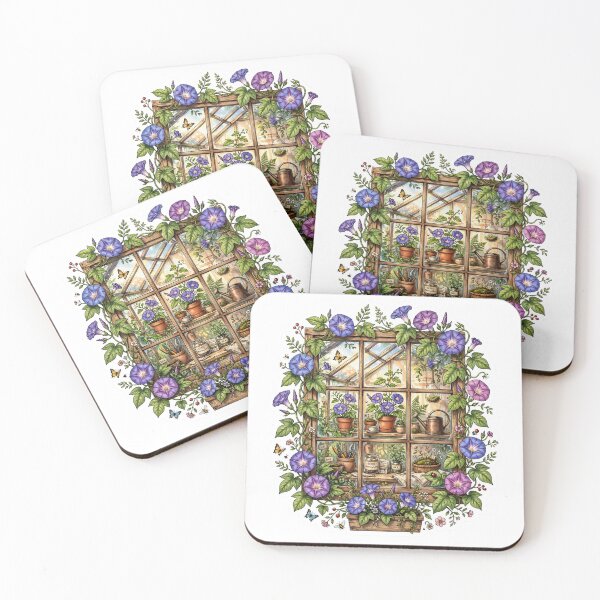 Item preview, Cozy Morning Glory Greenhouse Sticker designed and sold by RareBotanical .