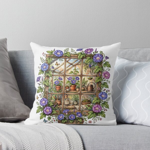 Item preview, Cozy Morning Glory Greenhouse Sticker designed and sold by RareBotanical .