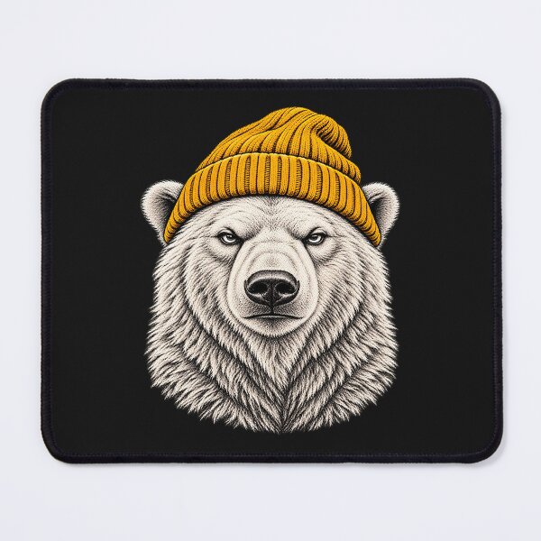 Item preview, Winter Polar Bear Wearing Beanie Cute Animal Art designed and sold by erozzz.