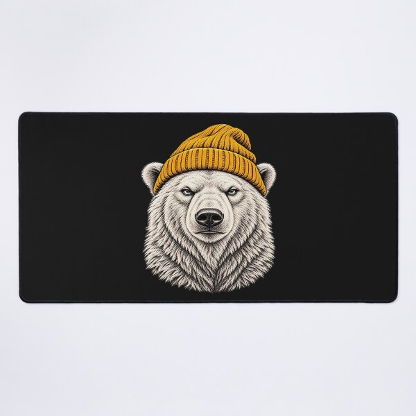 Item preview,  Winter Polar Bear Wearing Beanie Cute Animal Art  designed and sold by erozzz.