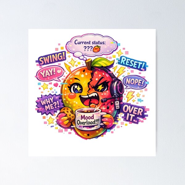 Item preview, Mood Overload – Pastel Kawaii Fruit Chaos designed and sold by Sommium .