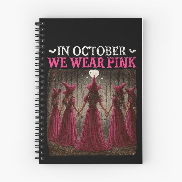 Item preview, In October We Wear Pink Witches Holding Hands Forest designed and sold by DoArtITa.