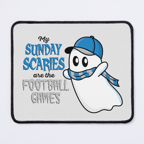 Item preview, Blue and Silver Football Halloween Ghost Sunday Scaries designed and sold by colormemaroon.