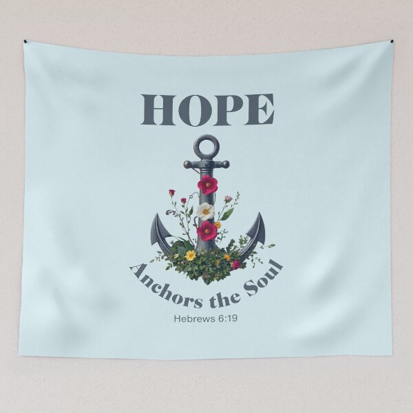 Item preview, Hope Anchors the Soul Christian Floral Anchor designed and sold by Sachie's Studio.