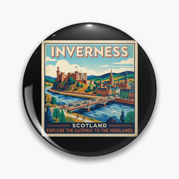 Item preview, Inverness Scotland Vintage Travel Art, Gateway to the Highlands designed and sold by Loom on the Loch.