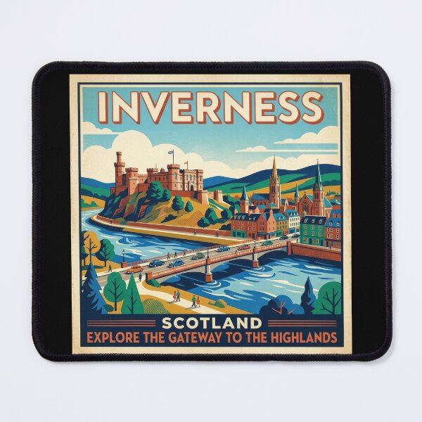 Item preview, Inverness Scotland Vintage Travel Art, Gateway to the Highlands designed and sold by Loom on the Loch.