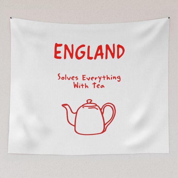 Item preview, England Teapot Print – Solves Everything With Tea, Funny Design designed and sold by MarkedArtPrints.
