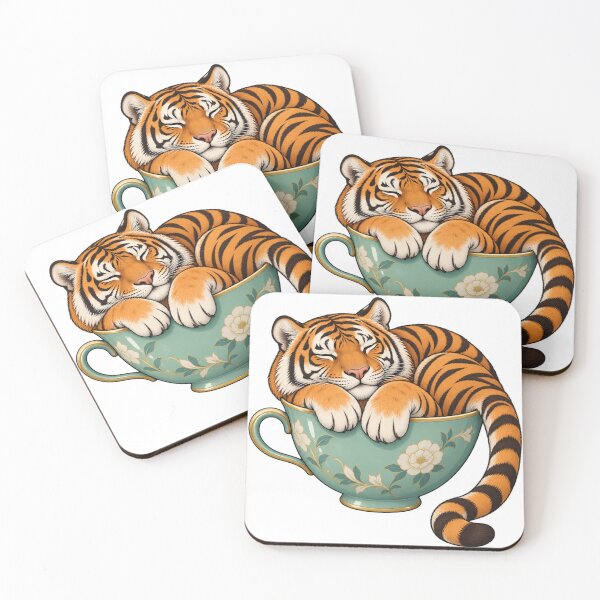 Item preview, Sleeping tiger in a flowery cup designed and sold by Lazenco.