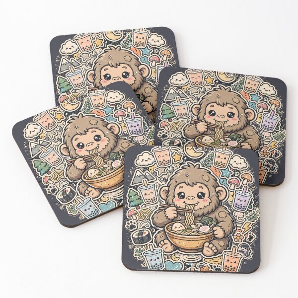 Item preview, Kawaii Raman Sasquatch Cute Boba Noodles designed and sold by Fort Chiswell Trading Company.