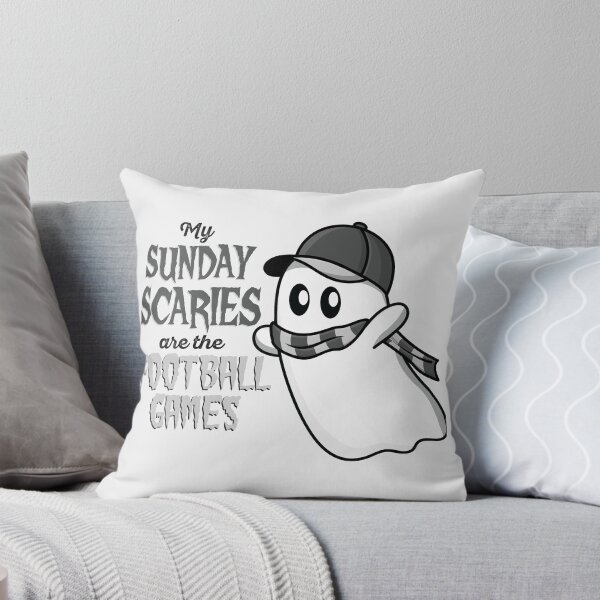 Item preview, Greyscale Halloween Ghost Sunday Scaries Football designed and sold by colormemaroon.
