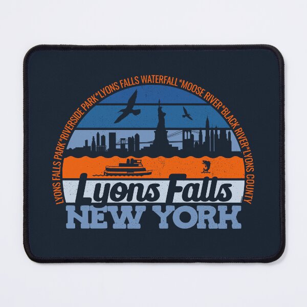 Item preview, Lyons Falls New York Sunset Retro Vintage Local Pride Logo designed and sold by CRHPOD20.