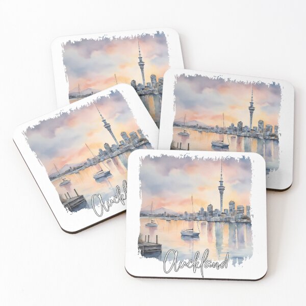Item preview, Acuarela de Auckland, Auckland Nueva Zelanda designed and sold by Dressyourflag.