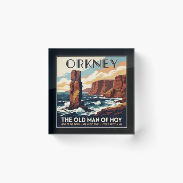 Item preview, Old Man of Hoy Orkney Scotland Vintage Travel Poster designed and sold by Loom on the Loch.