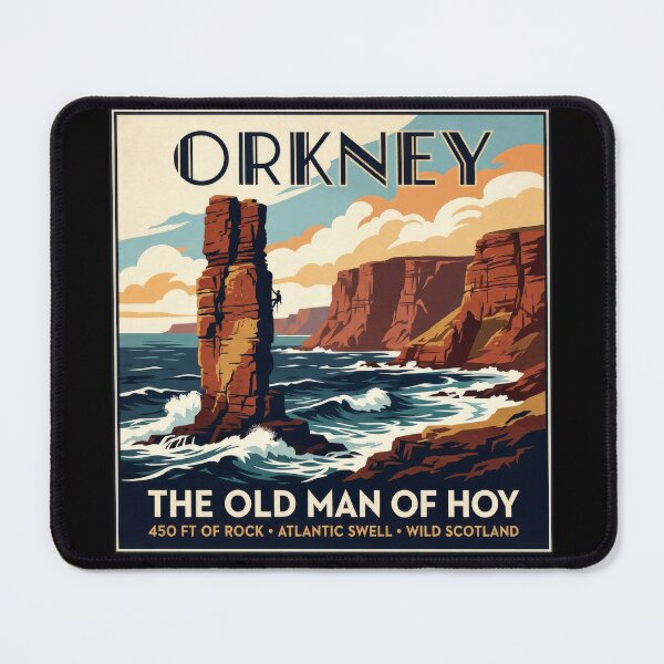 Item preview, Old Man of Hoy Orkney Scotland Vintage Travel Poster designed and sold by Loom on the Loch.