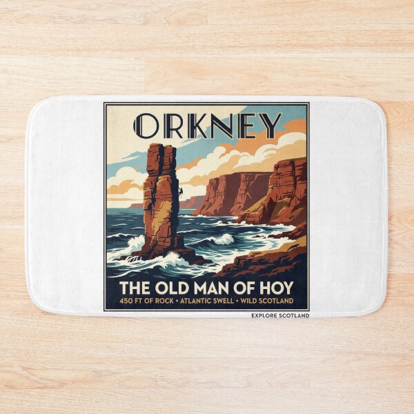 Item preview, Old Man of Hoy Orkney Scotland Vintage Travel Poster designed and sold by Loom on the Loch.