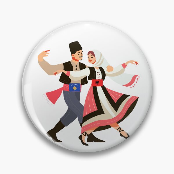 Item preview, Albanian Couple Dancing with Kosovo ?? & Albania ?? Flags | Powerful Albanian Dance designed and sold by gluxdesing.