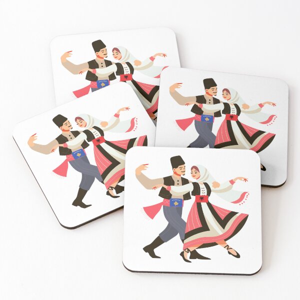 Item preview, Pareja albanesa bailando con banderas de Kosovo y Albania | Poderosa danza albanesa designed and sold by gluxdesing.