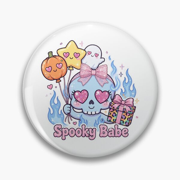 Item preview, Spooky Babe Blue Flame Skull Coquette Halloween Balloons Kawaii designed and sold by HealingEraInk.