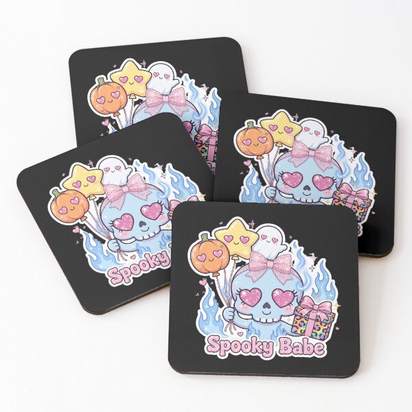 Item preview, Spooky Babe Blue Flame Skull Coquette Halloween Balloons Kawaii designed and sold by HealingEraInk.