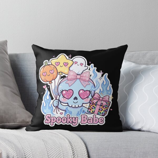 Item preview, Spooky Babe Blue Flame Skull Coquette Halloween Balloons Kawaii designed and sold by HealingEraInk.