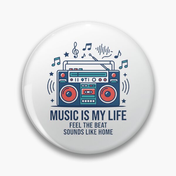 Item preview, Music Is My Life. Retro Boombox Vintage Cassette Graphic designed and sold by MyHappyArtShop.